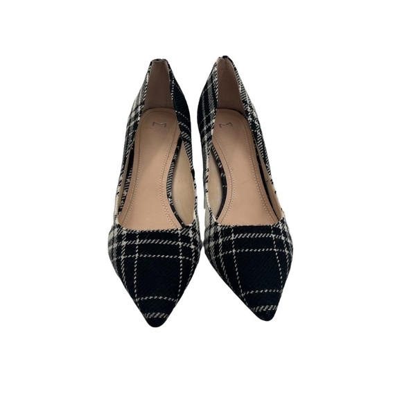 Marc Fisher Black White Plaid Mizalas Pointed Toe Block Heels Size 9 Women's - Picture 3 of 10